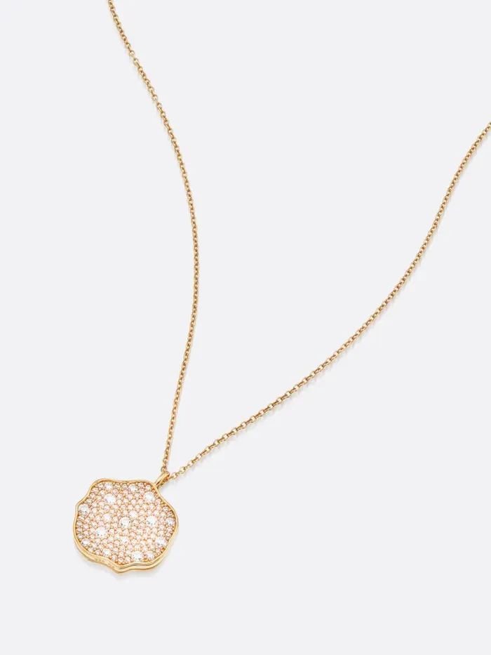 Shop Brochu Walker Fine Jewelry Petite Fleur Pav Diamond Pendant Necklace Yellow Gold With Diamonds
