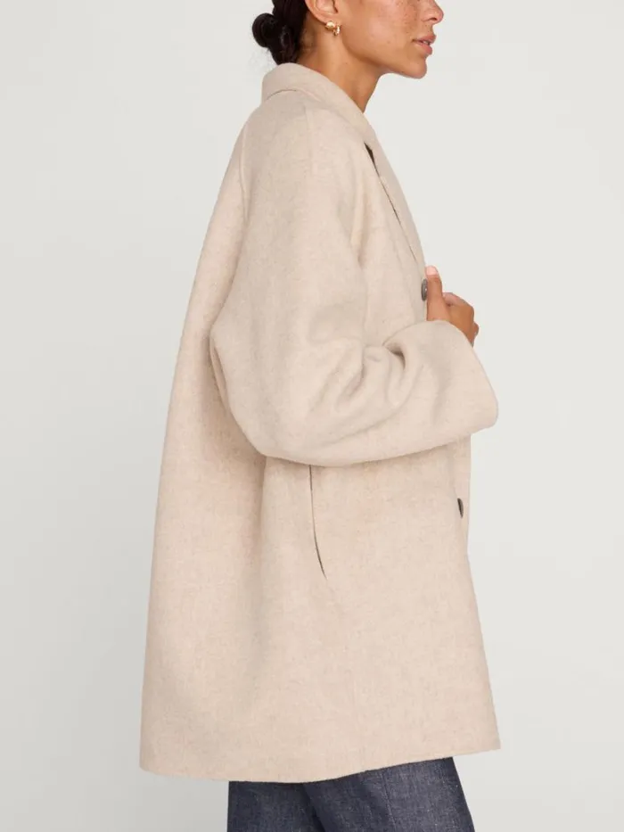 Shop Brochu Walker Jackets and Wraps The Bodhi Double Breasted Coat Chia Melange