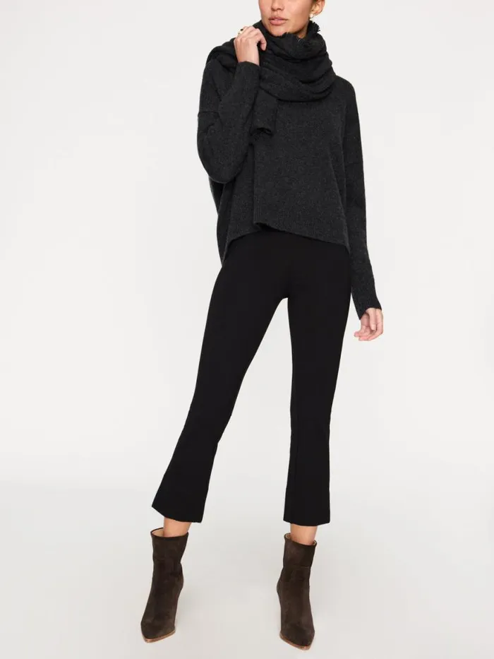Shop Brochu Walker Scarves and Gloves The Cashmere Fringe Wrap Dk Charcoal