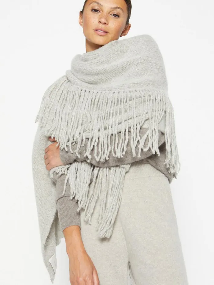 Shop Brochu Walker Scarves and Gloves The Thela Fringe Wrap Dusk Melange
