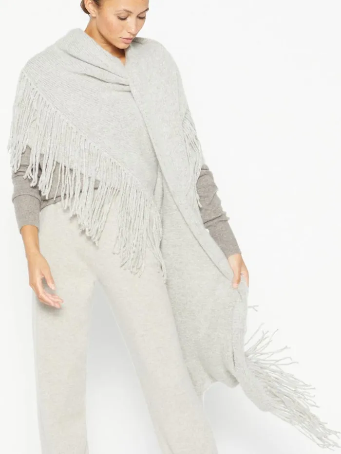 Shop Brochu Walker Scarves and Gloves The Thela Fringe Wrap Dusk Melange