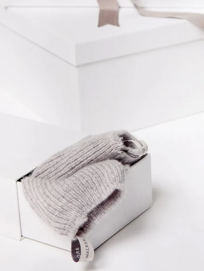 Shop Brochu Walker Shoes The Ribbed Cashmere Socks Heather Grey