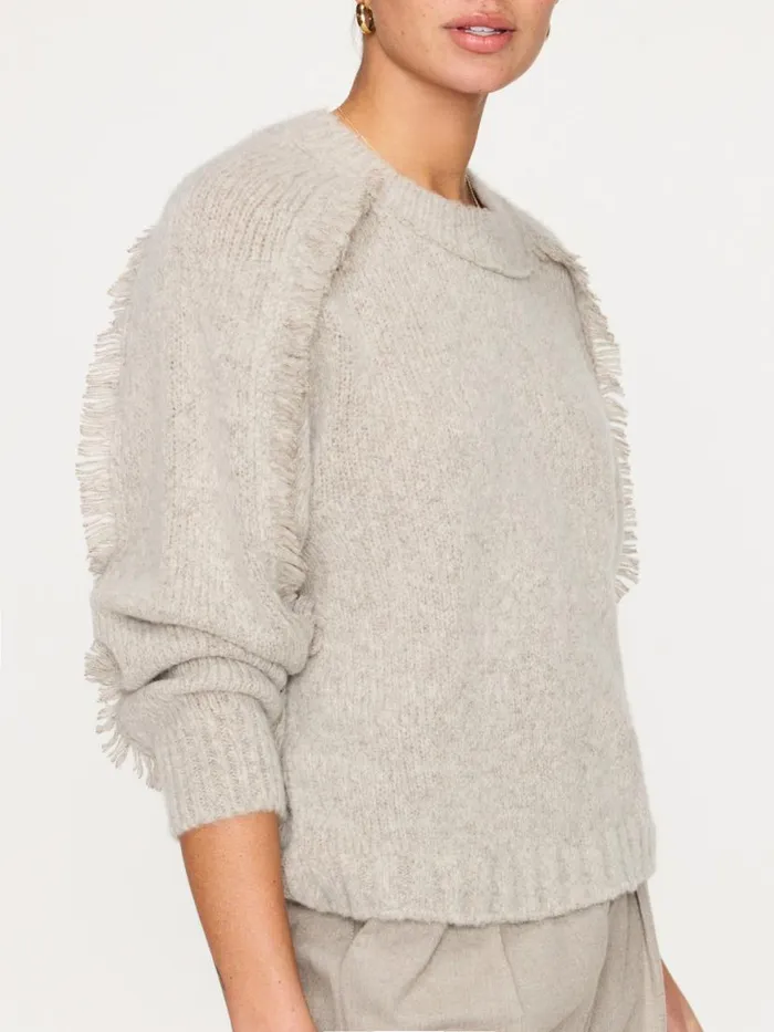 Shop Brochu Walker Sweaters The Aimee Fringe Crew Dusk Mlange