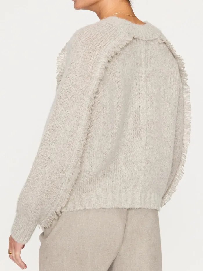 Shop Brochu Walker Sweaters The Aimee Fringe Crew Dusk Mlange
