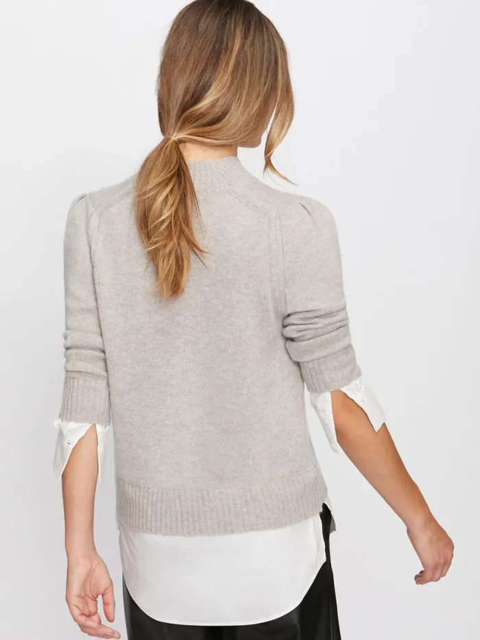 Shop Brochu Walker Sweaters The Eton Layered Crew Looker Light Chia Melange With White Underlayer