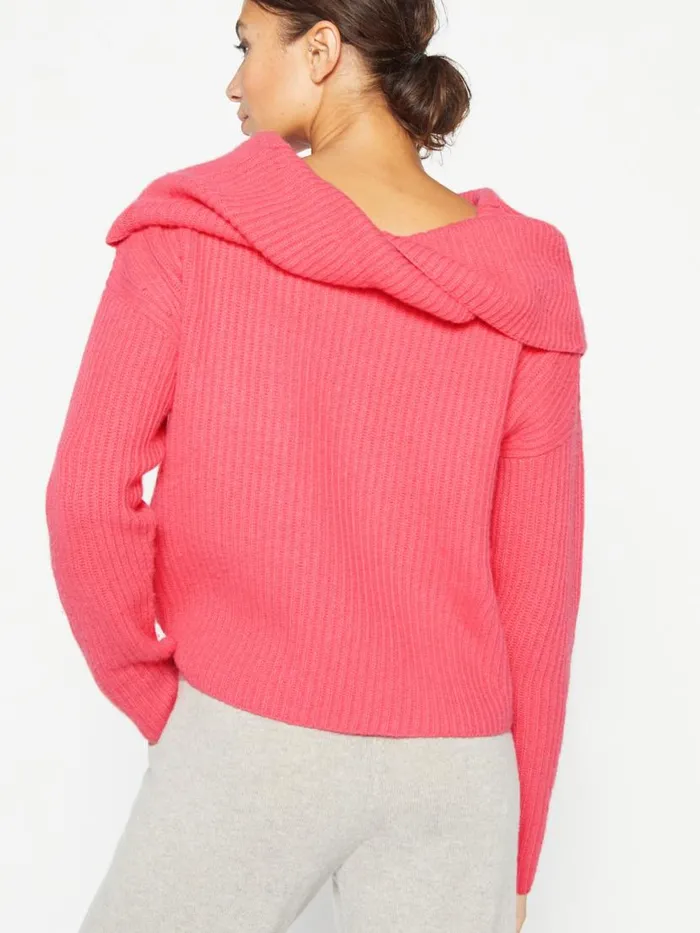 Shop Brochu Walker Sweaters The Riser Reversible Off Shoulder Nuevo Pink