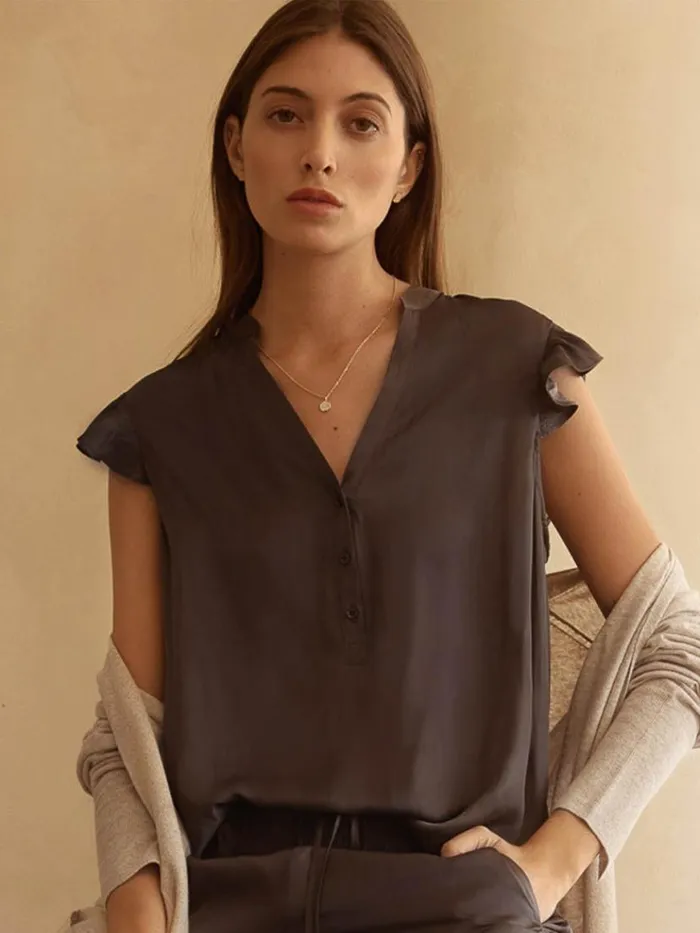 Shop Brochu Walker Tops The Romare Sleeveless Top Brownstone
