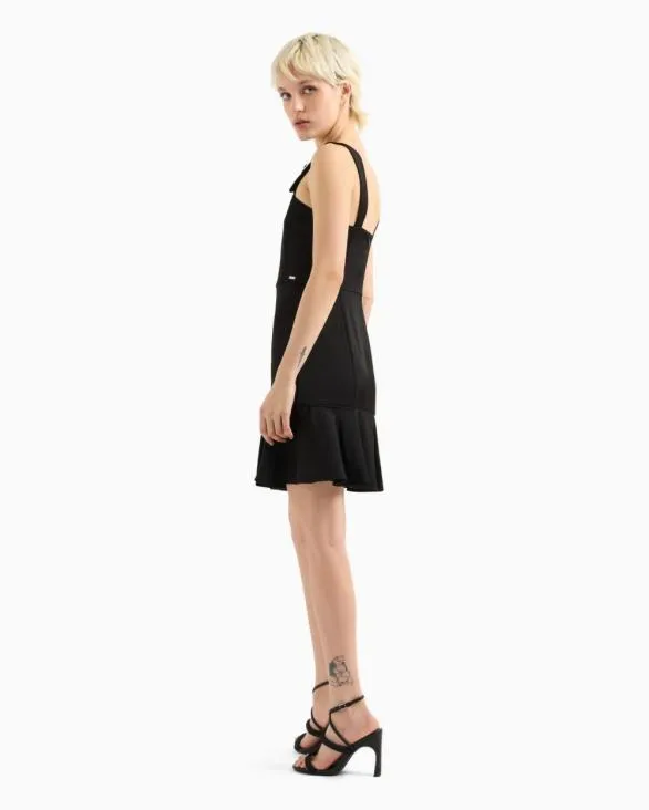 Short Dress In Matte Satin Fabric Black Women Armani Dresses And Jumpsuits Short Dress In Matte Satin Fabric Black Women Armani Dresses And Jumpsuits