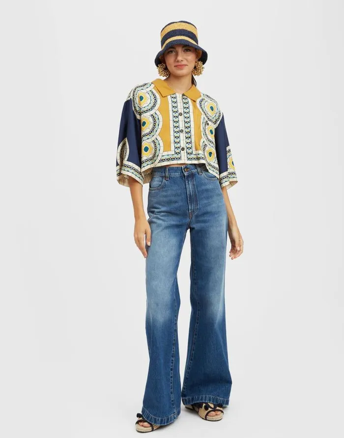 Short Shirt Mudejar Place Blue Women La Double J Shirts and Tops Short Shirt Mudejar Place Blue Women La Double J Shirts and Tops