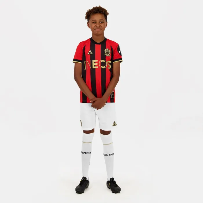Shorts Kids Le Coq Sportif OGC Nice 8211 Match Outfit Shorts Kids New Optical White