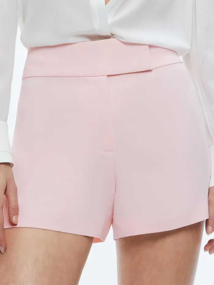 Shorts Women Alice Olivia MARA CROSSOVER WAISTBAND CLEAN SHORT Almond