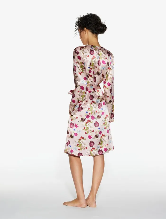 Silk Floral Print Short Robe Sleepwear La Perla Robes