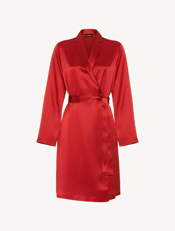 Silk Short Robe In Garnet Sleepwear La Perla Robes