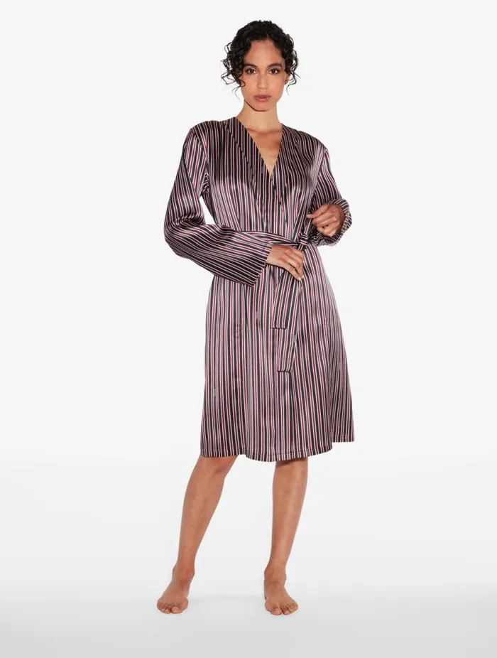 Silk Striped Short Robe Sleepwear La Perla Robes