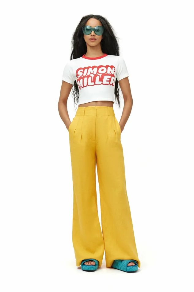 Simon Miller Bottoms Women Linen Bloo Pant Sherbet Orange