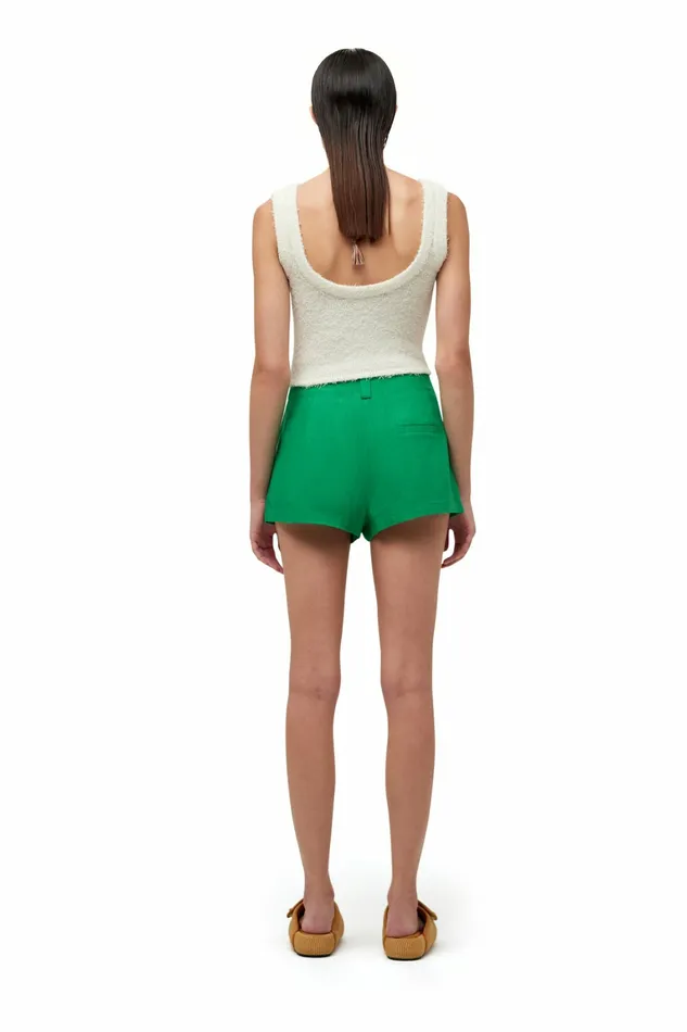 Simon Miller Bottoms Women Linen Boop Short Gummy Green Simon Miller Bottoms Women Linen Boop Short Gummy Green