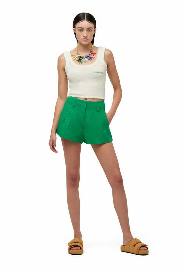 Simon Miller Bottoms Women Linen Boop Short Gummy Green Simon Miller Bottoms Women Linen Boop Short Gummy Green