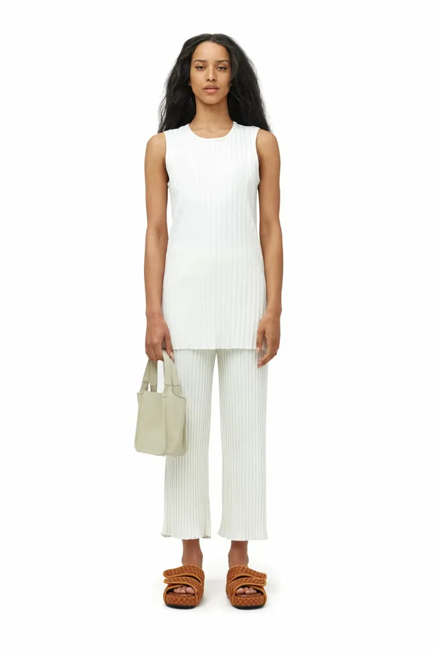 Simon Miller Bottoms Women Wide Crop Rib Alder Pant Macadamia