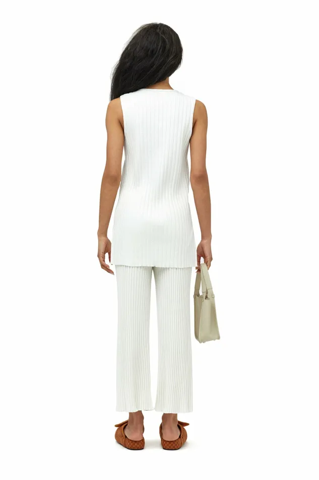 Simon Miller Bottoms Women Wide Crop Rib Alder Pant Macadamia Simon Miller Bottoms Women Wide Crop Rib Alder Pant Macadamia