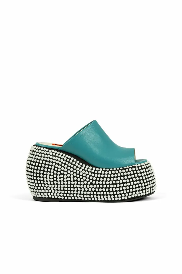Simon Miller Platforms Women Platform Bubble Wedge Black Taffy Blue