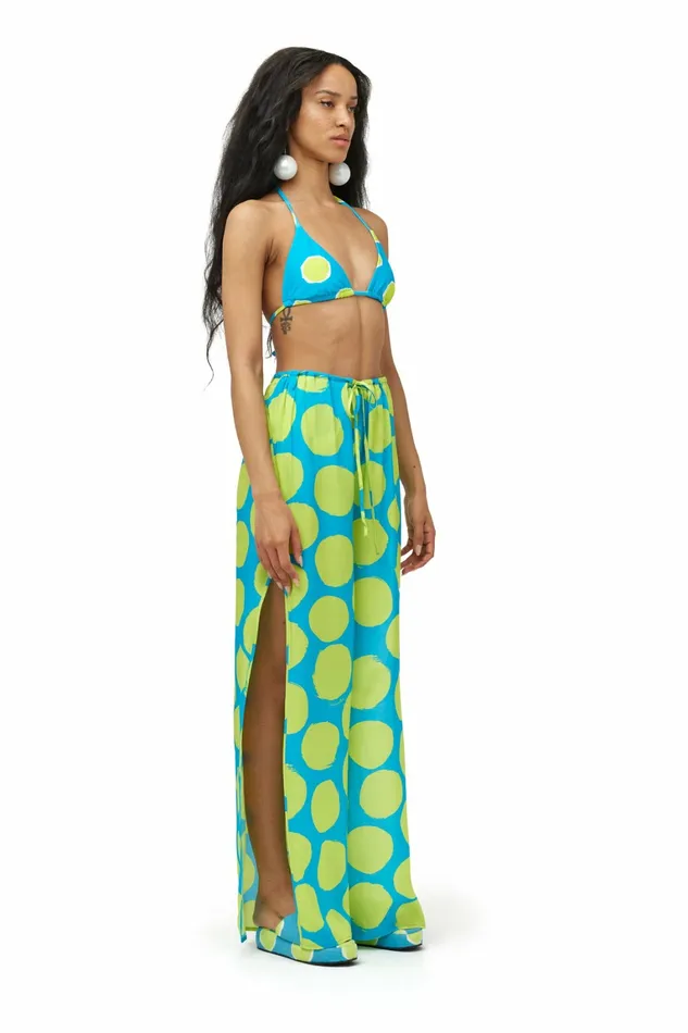 Simon Miller Prints Women Flash Pant Suburban Blue Valley Green Dot Print Simon Miller Prints Women Flash Pant Suburban Blue Valley Green Dot Print