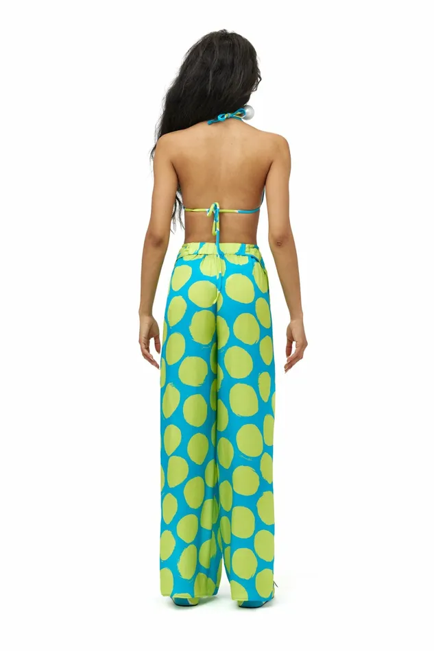 Simon Miller Swim Women Flash Pant Suburban Blue Valley Green Dot Print Simon Miller Swim Women Flash Pant Suburban Blue Valley Green Dot Print