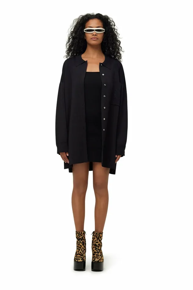 Simon Miller Tops Women Knits By Oversized Blaz Shirt Jacket Black