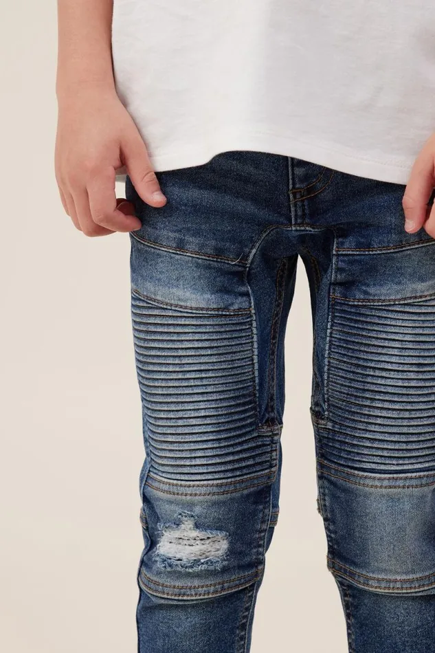 Skinny Fit Moto Jean Sorrento Dark Blue Boys Cotton On Pants and Jeans Skinny Fit Moto Jean Sorrento Dark Blue Boys Cotton On Pants and Jeans