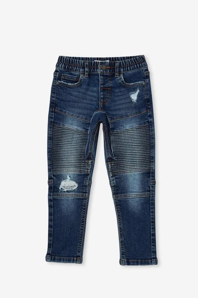 Skinny Fit Moto Jean Sorrento Dark Blue Boys Cotton On Pants and Jeans Skinny Fit Moto Jean Sorrento Dark Blue Boys Cotton On Pants and Jeans