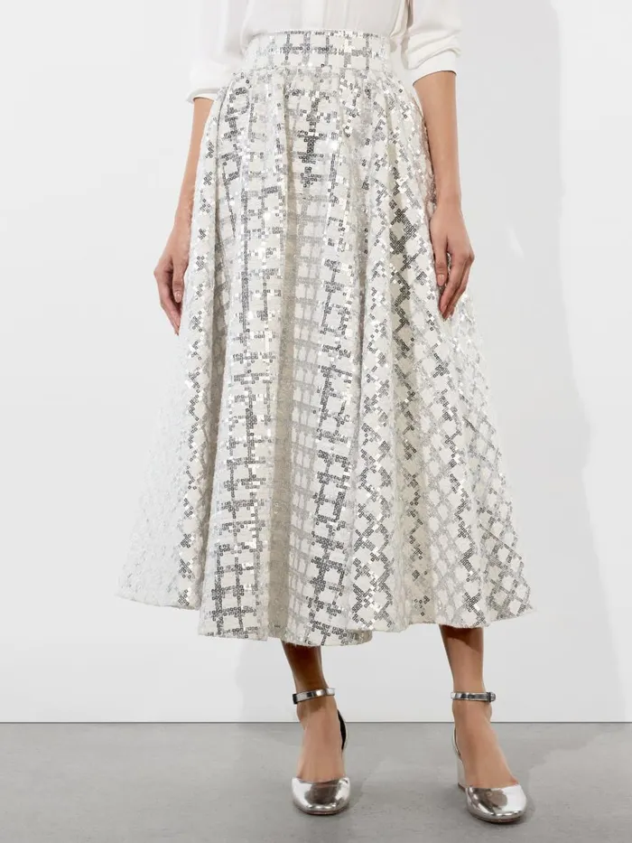 Skirts Women Alice Olivia NILDA VOLUMINOUS SKIRT Off White