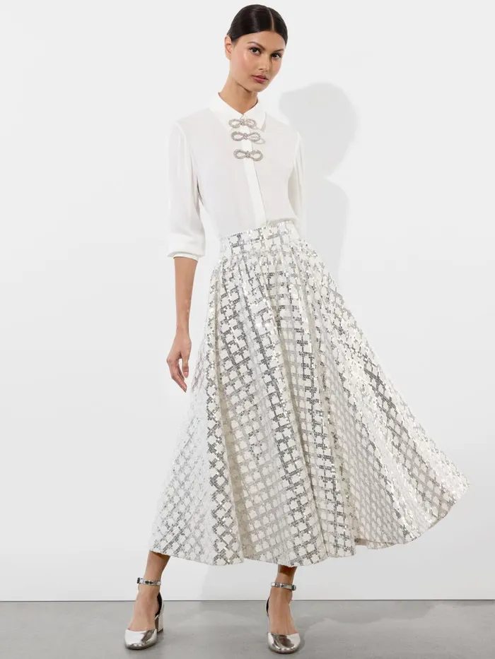 Skirts Women Alice Olivia NILDA VOLUMINOUS SKIRT Off White