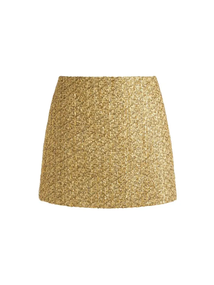 Skirts Women Alice Olivia RUBI LOW RISE MICRO SKIRT Gold