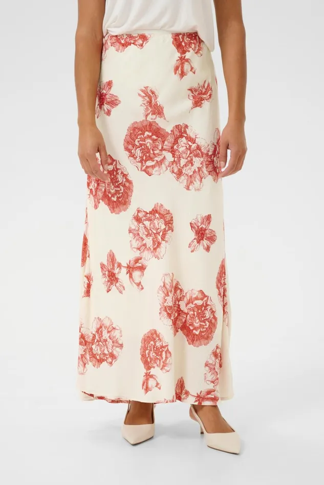 Skirts Women CULTURE CUalexa Skirt Offwhitered Flower