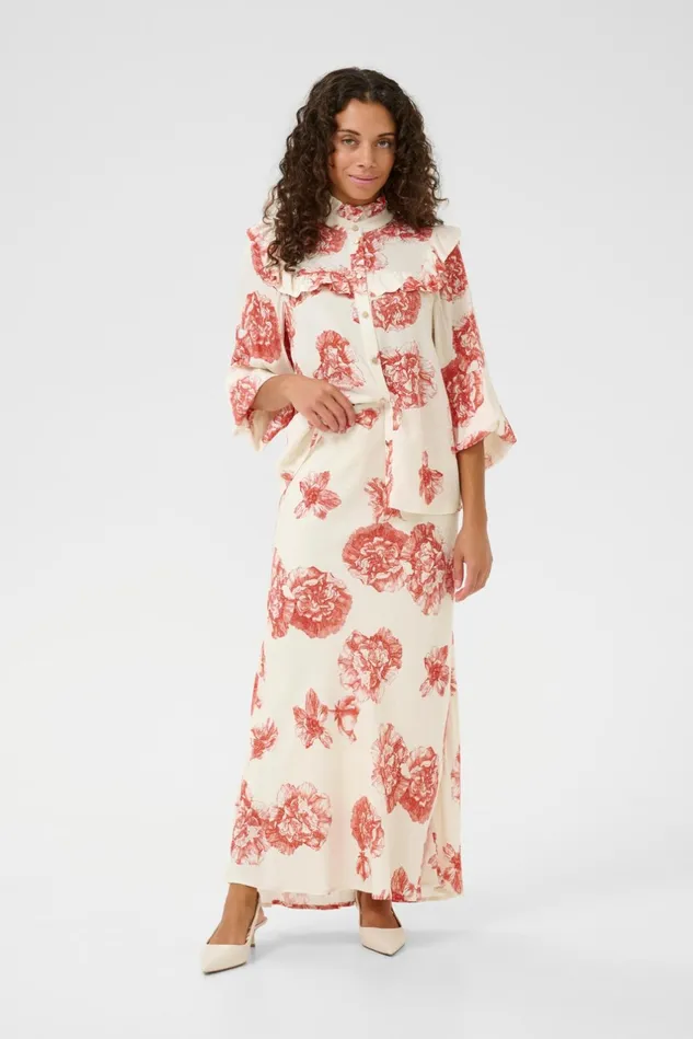 Skirts Women CULTURE CUalexa Skirt Offwhitered Flower