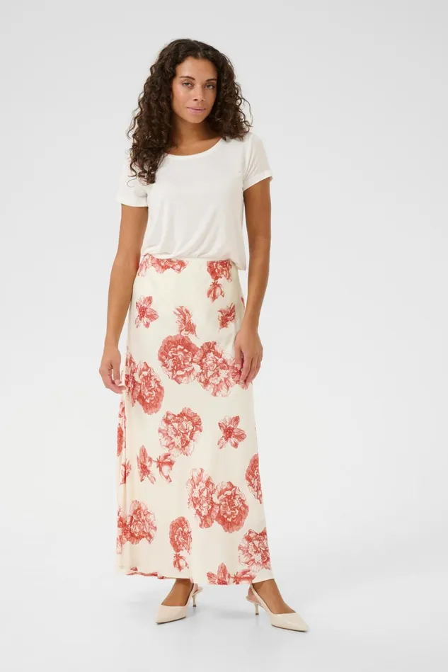 Skirts Women CULTURE CUalexa Skirt Offwhitered Flower