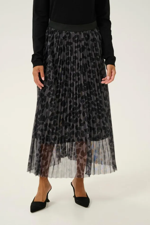 Skirts Women CULTURE CUchancy Skirt Grey Leopard