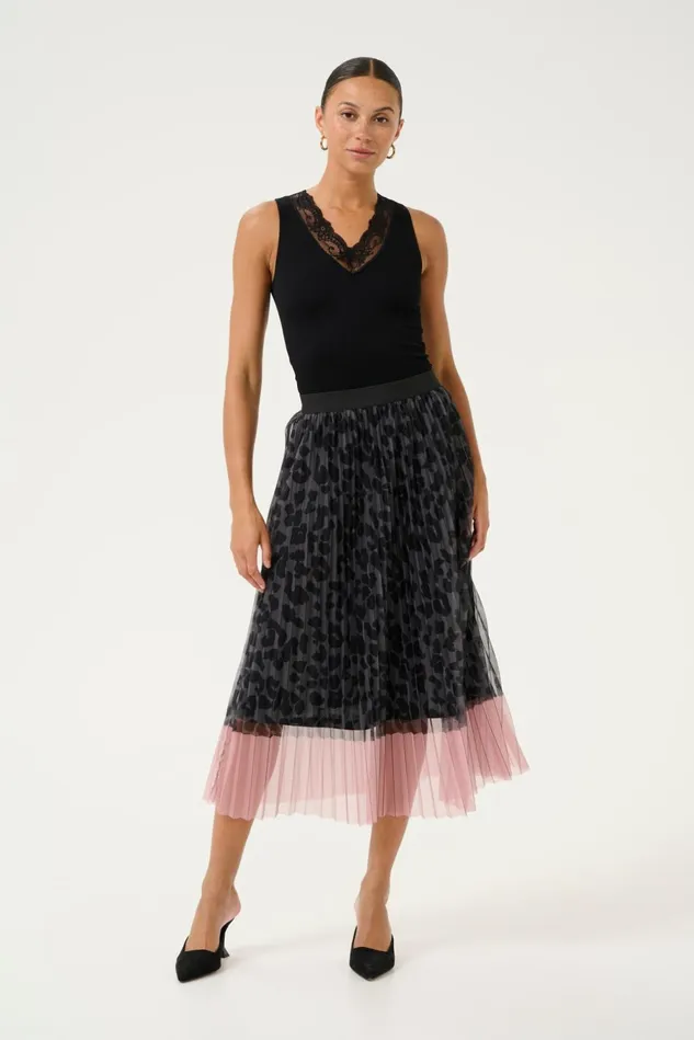Skirts Women CULTURE CUchancy Skirt Grey Leopardpink