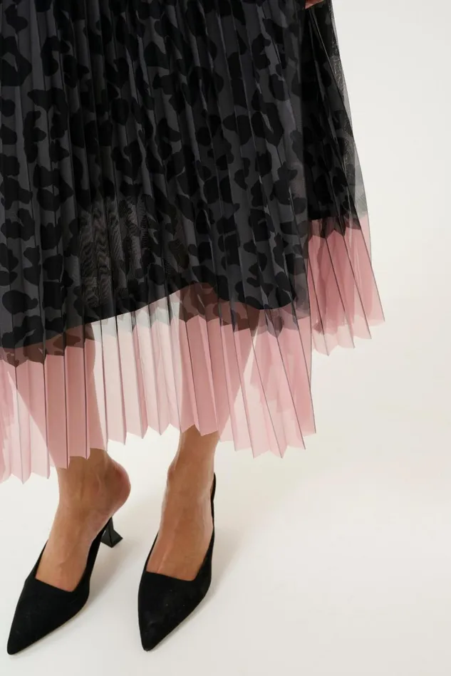 Skirts Women CULTURE CUchancy Skirt Grey Leopardpink