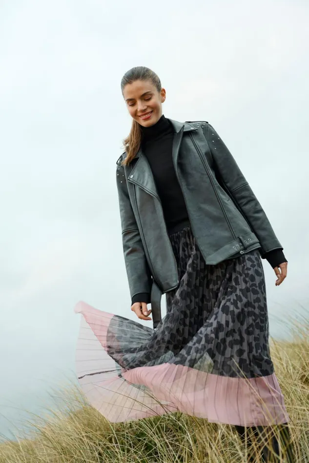 Skirts Women CULTURE CUchancy Skirt Grey Leopardpink