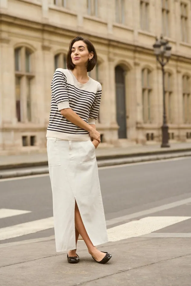 Skirts Women CULTURE CUreba Denim Skirt Spring Gardenia