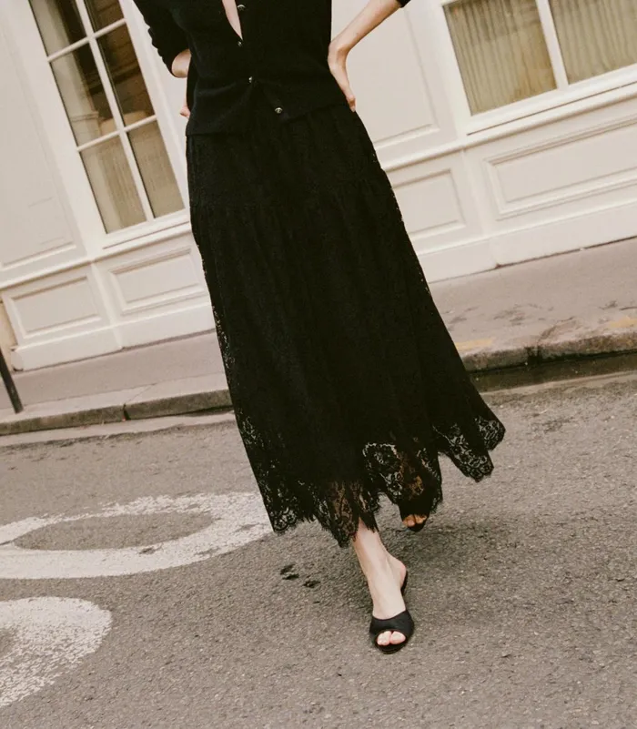 Skirts Women DEN Sebastiane Lace Skirt Black