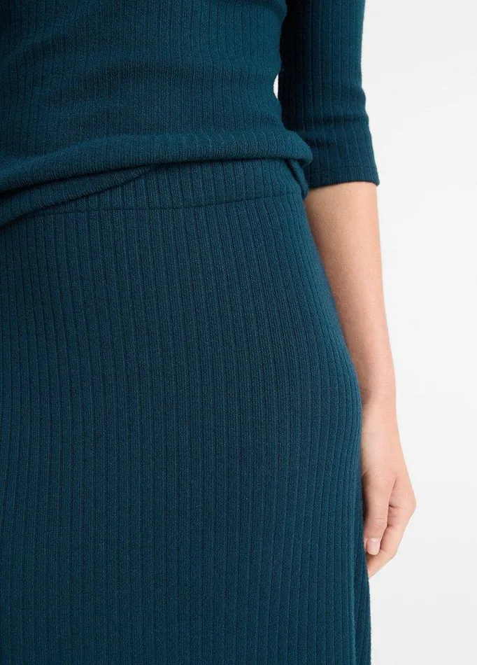 Skirts Women Vince Ribbed Midi Skirt Deep Ocean Skirts Women Vince Ribbed Midi Skirt Deep Ocean