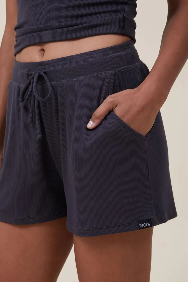 Sleep Recovery Relaxed Short Black Rib Women Cotton On Shorts Sleep Recovery Relaxed Short Black Rib Women Cotton On Shorts