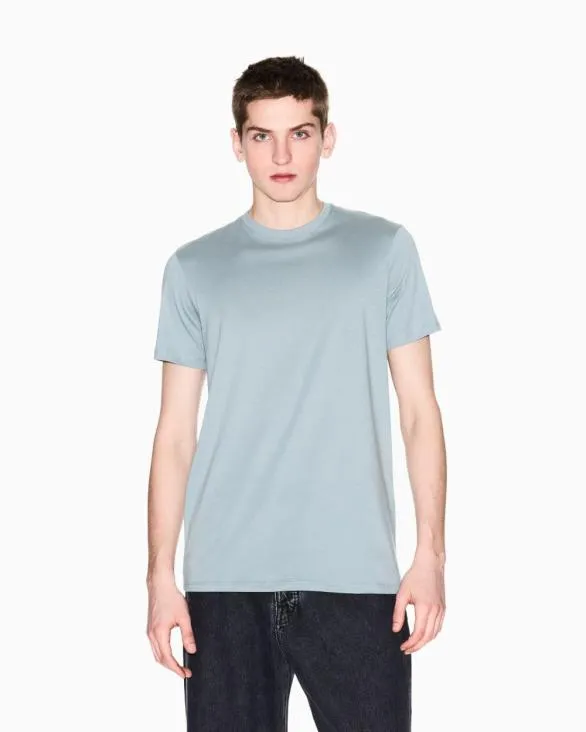 Slim Fit Pima Cotton Tshirt Lightblue Men Armani Pima TShirts Slim Fit Pima Cotton Tshirt Lightblue Men Armani Pima TShirts