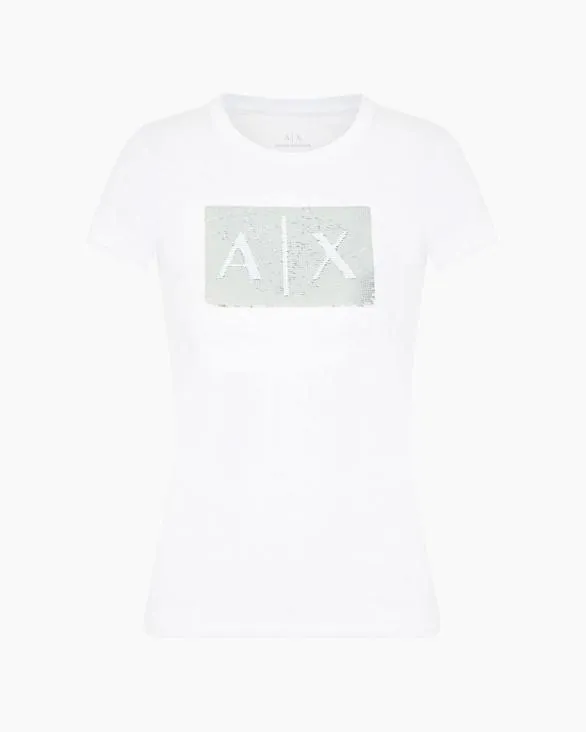 Slim Fit Tshirt In Stretch Cotton Jersey White Women Armani TShirts