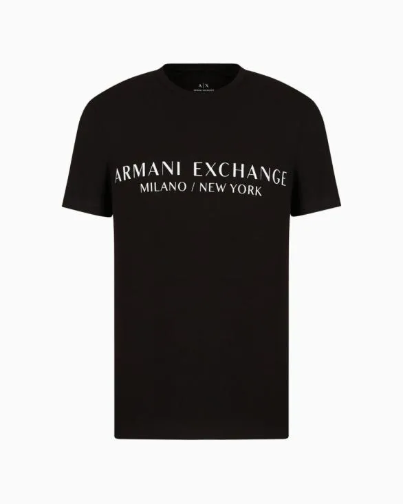 Slim Fit Tshirt With Logo Black Men Armani TShirts
