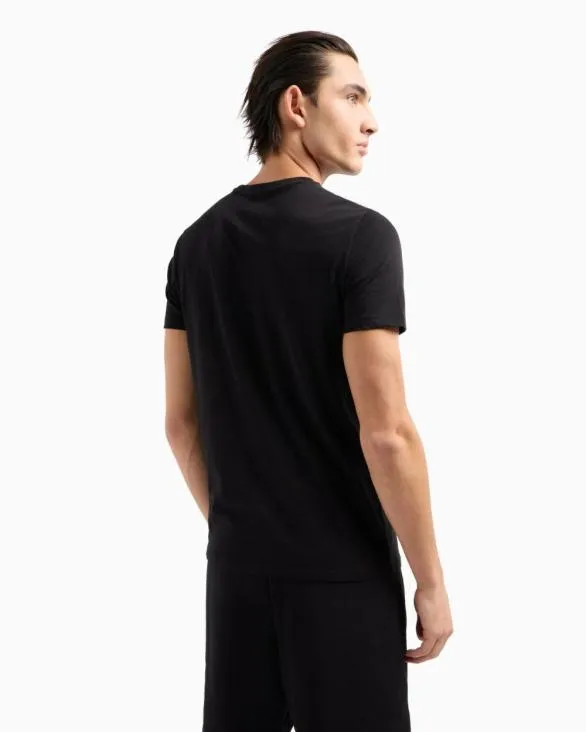 Slim Fit Tshirt With Logo Black Men Armani TShirts Slim Fit Tshirt With Logo Black Men Armani TShirts