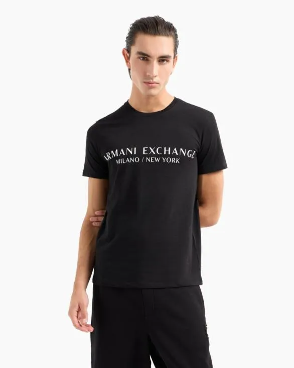 Slim Fit Tshirt With Logo Black Men Armani TShirts Slim Fit Tshirt With Logo Black Men Armani TShirts