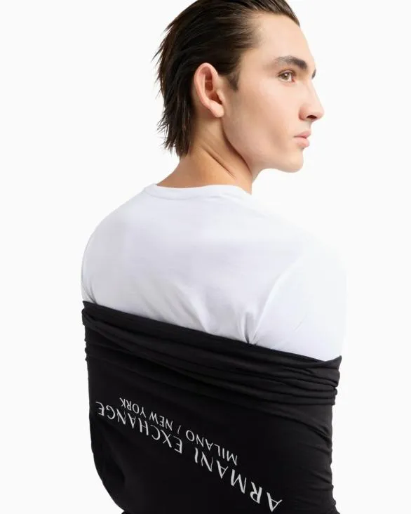 Slim Fit Tshirt With Logo Black Men Armani TShirts Slim Fit Tshirt With Logo Black Men Armani TShirts