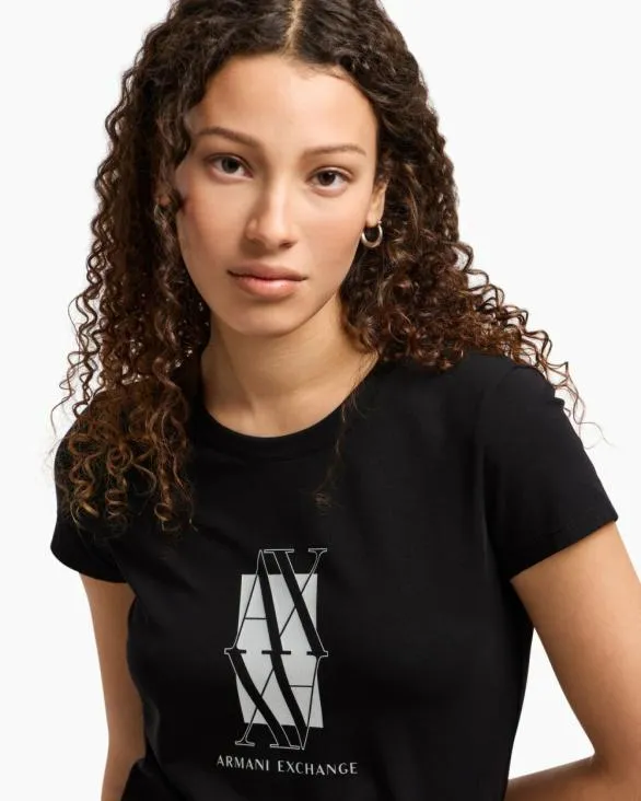 Slim Fit TShirts Black Women Armani TShirts